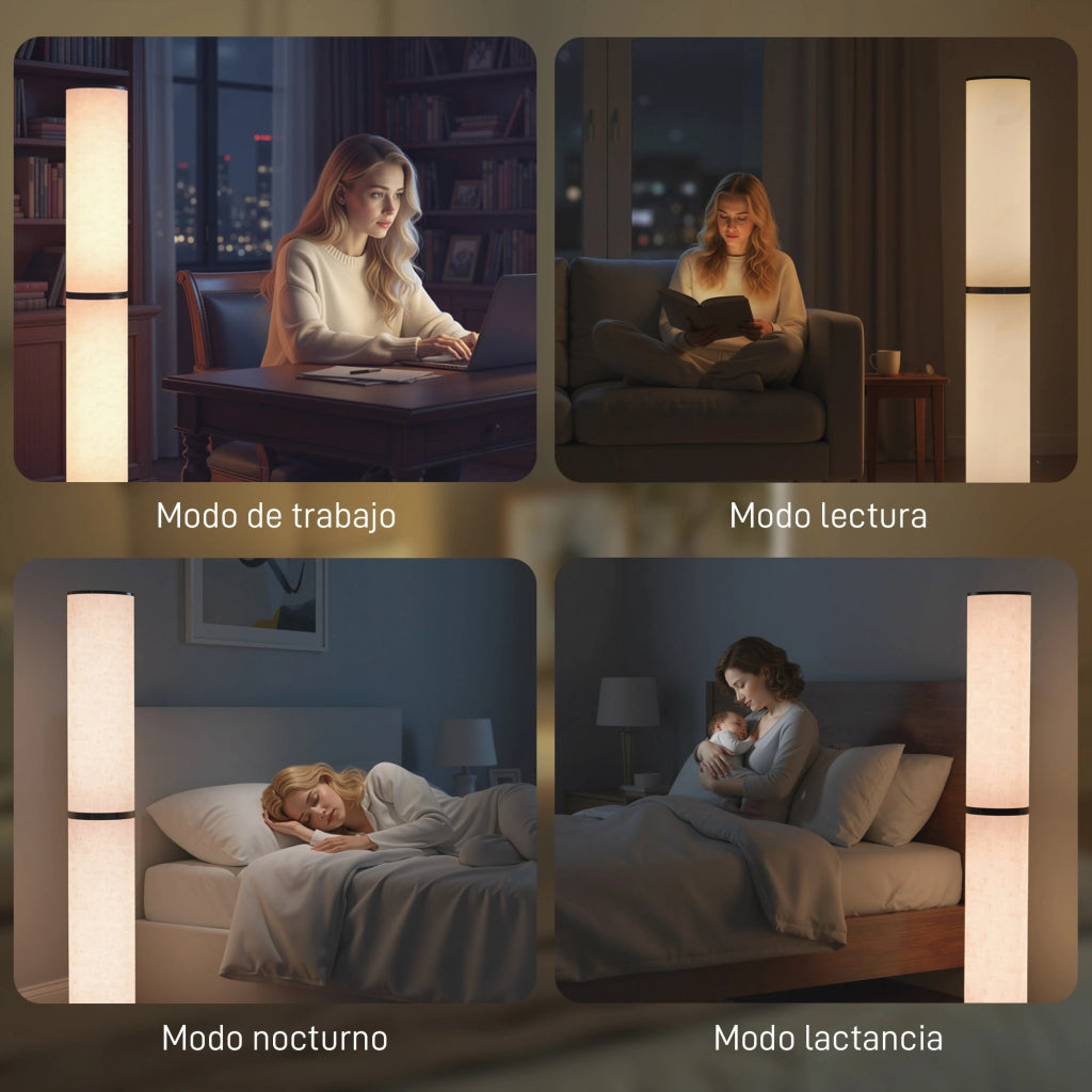 Lampada da Terra Moderna ¨C Xylo ¨C Luminosit¨¤ e Temperatura Colore Regolabili con Telecomando Beige
