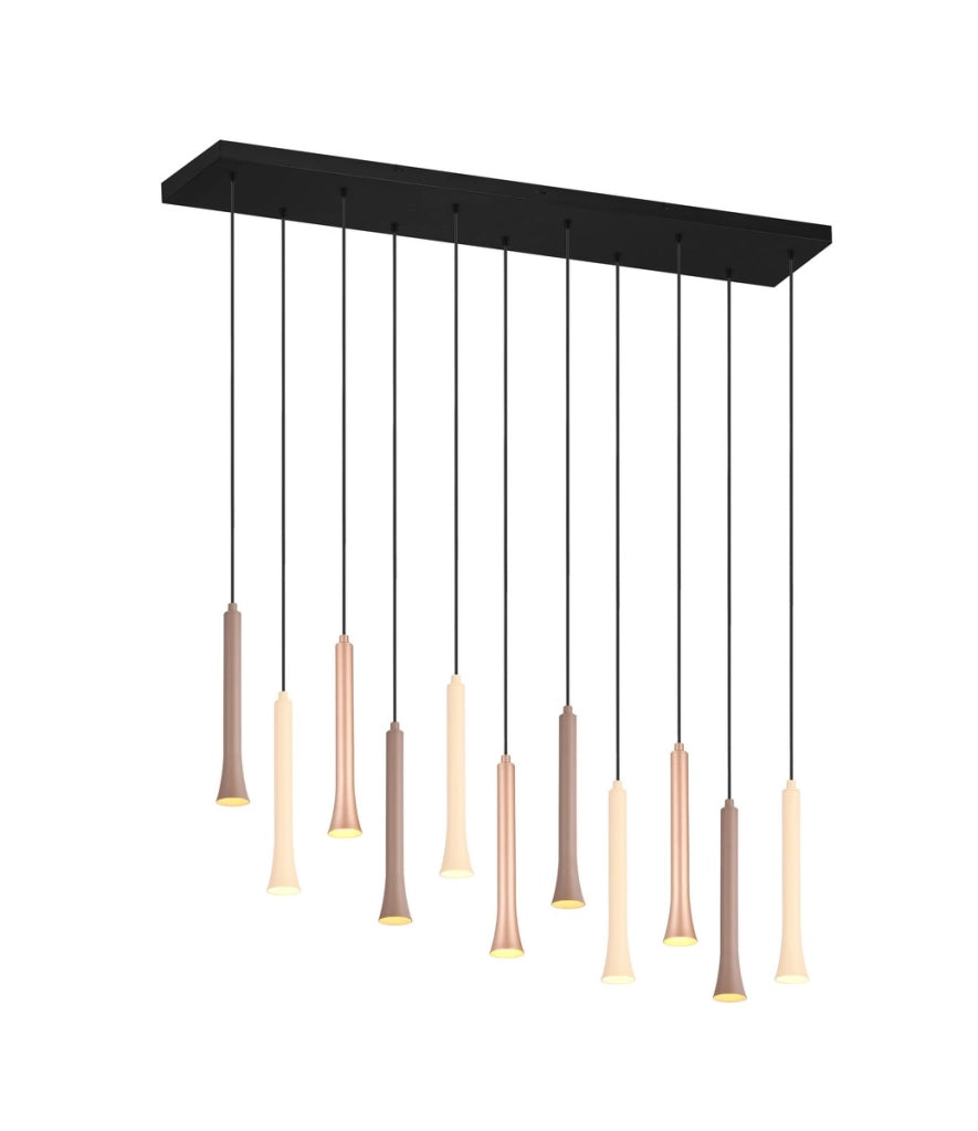 Lampada a sospensione LED Trio Fiato bronzo/nero dimmer
