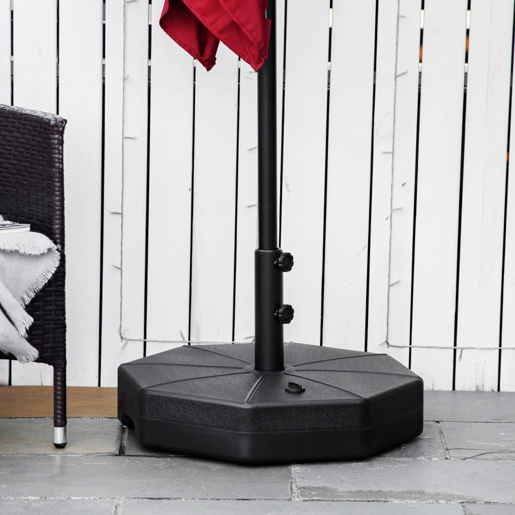 Base per Ombrellone Riempibile Acqua/Sabbia ¨C Xylo ¨C Ottagonale 38-48mm ?60x36cm Nero