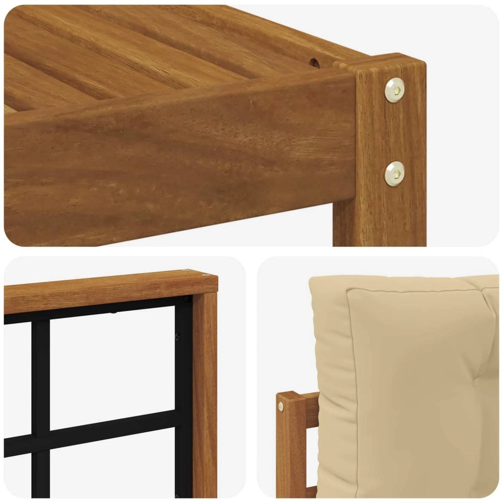 Set di divani da esterno con cuscino 7 pcs Naturale e Beige 3367906