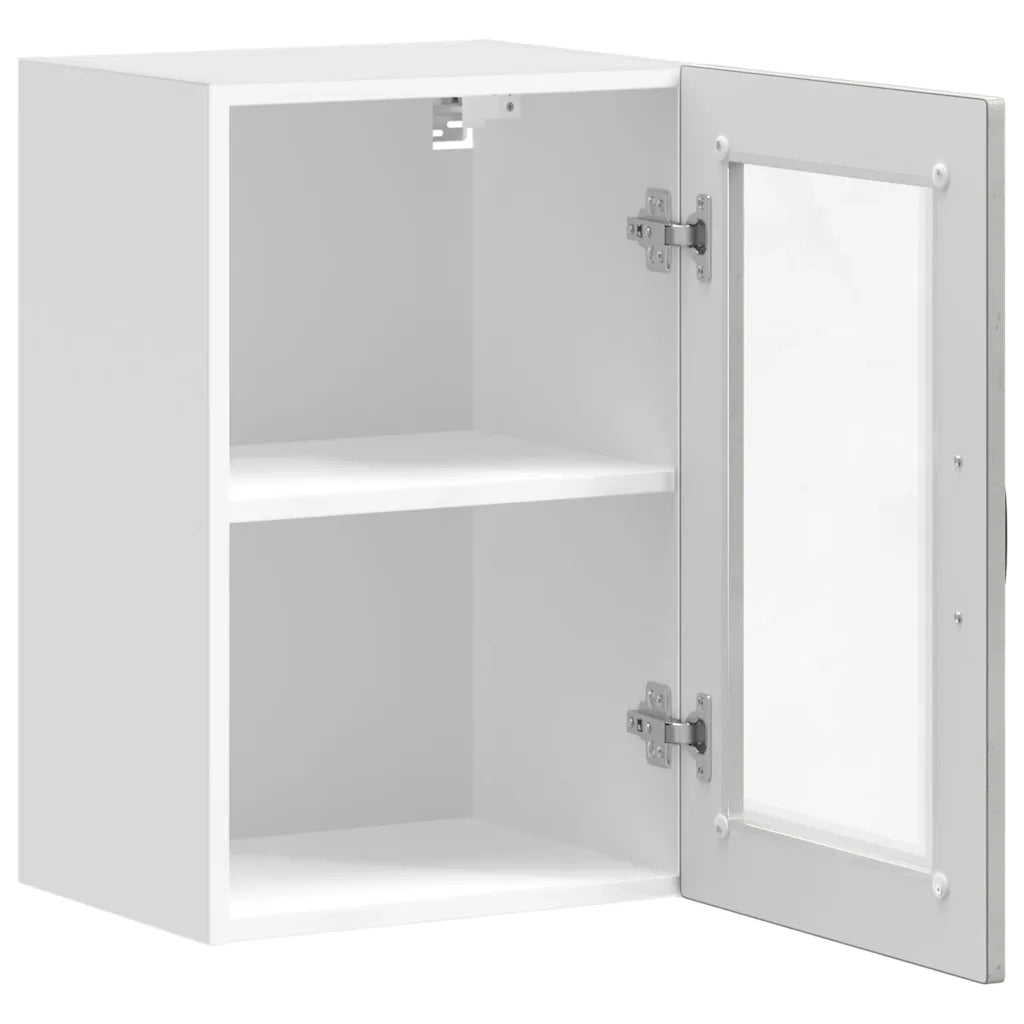 Pensile da Cucina | Mobile da Cucina con Porta in Vetro Porto Grigio Cemento
