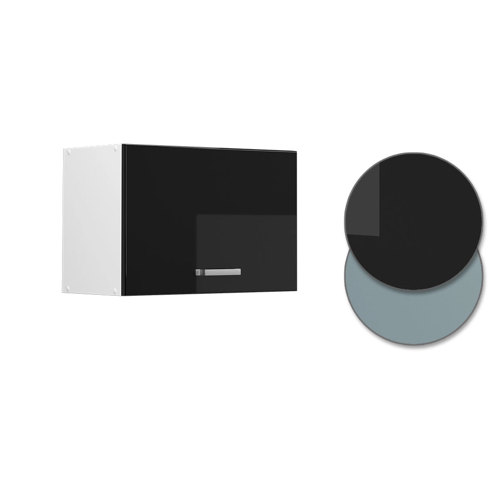 Vicco Pensile da cucina Nero lucido 60 cm Piatto