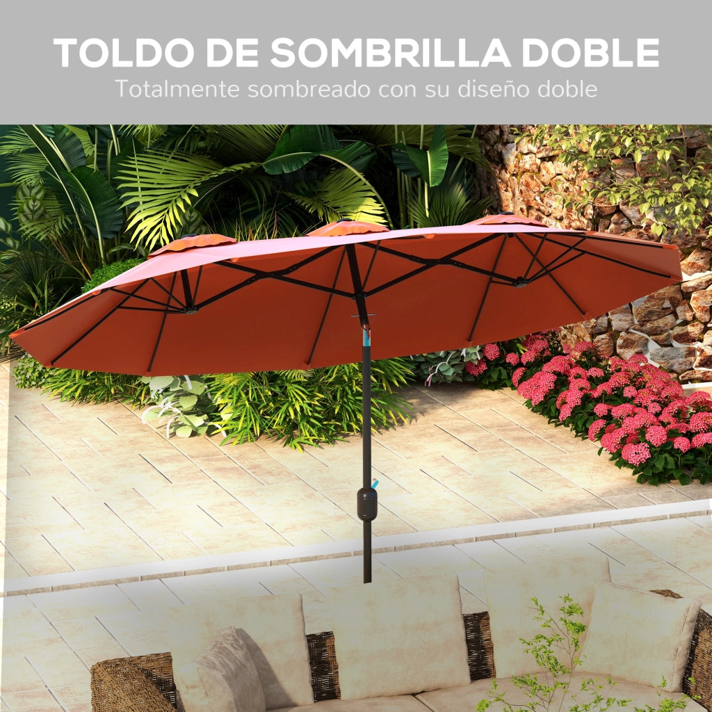 Ombrellone da Giardino ¨C Minimal ¨C Rosso 295x152x222 cm