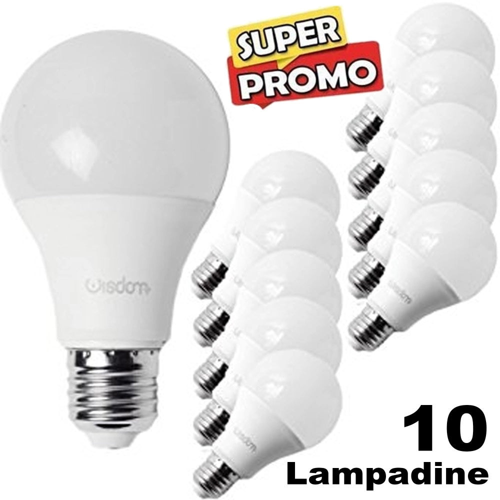 Trade Shop - Kit Da 10 Lampadine Led E27 Da 12w Luce Bianco Freddo Caldo Classe A - -bianco Caldo      -