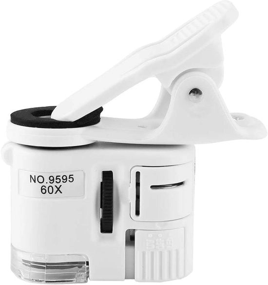 Microscopio LED UV 60X con Clip Mini Portatile - Vergogna 60X con Luce LED UV