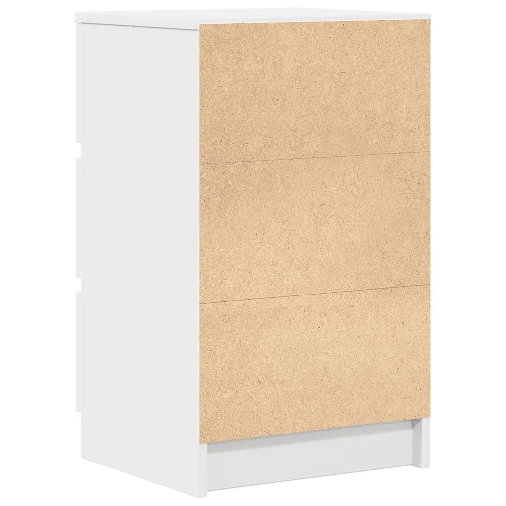 Set di 2 Comodini | Armadio da Notte | Mobiletto da notte con 3 Cassetti Bianco 39x35x65 cm