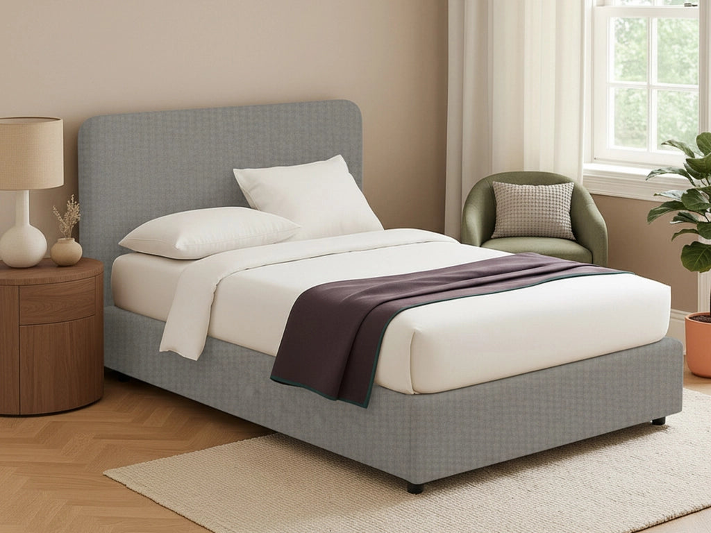 Bury, Letto Matrimoniale Sfoderabile Made in Italy, Grigio Cenere
