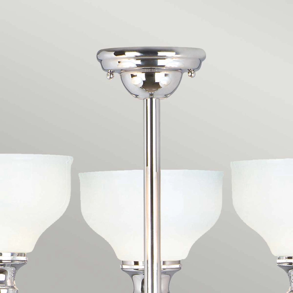 Plafoniera classica cromata vetro Cheadle 3xG9 Elstead