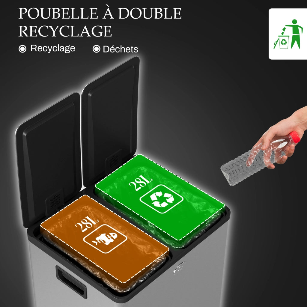 Cestino doppio per cucina ¨C Minimal ¨C 2x28L