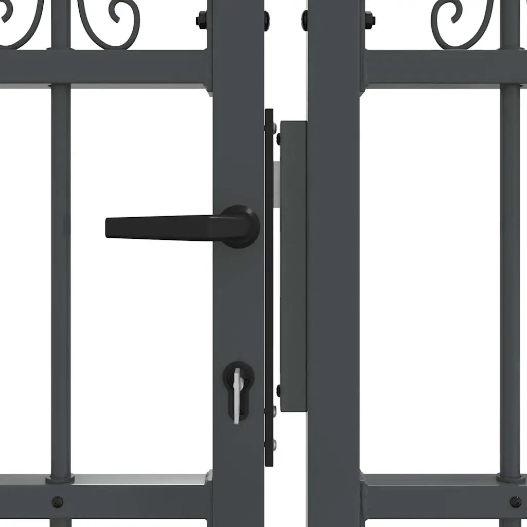 Cancello con Punta a Lancia KAMPEN 305 x 75 cm Acciaio Grigio 42009042