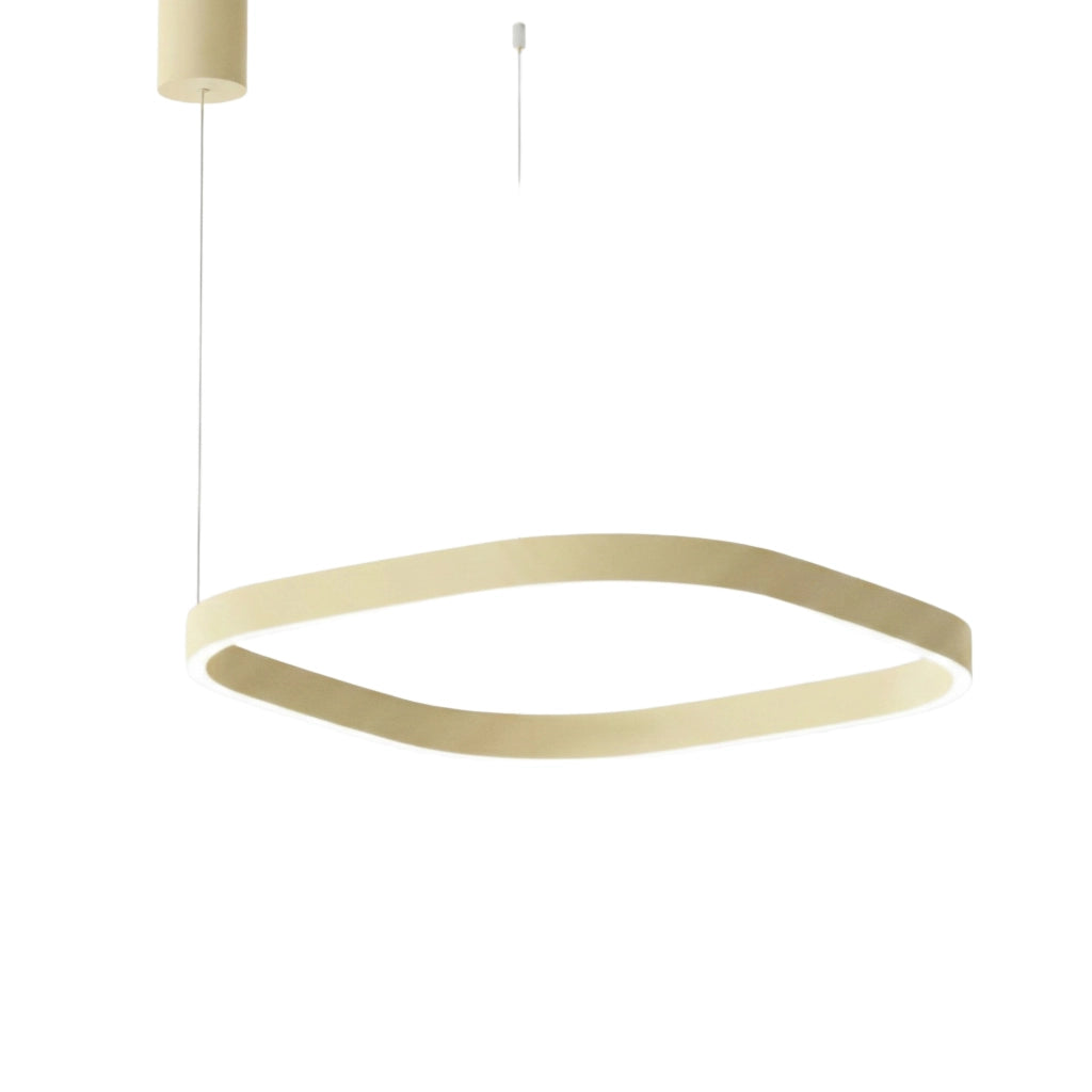 Lampada a Sospensione Criseide S/1P Q - Led 60W 3000K 4300lm in Alluminio Beige - Biemissione Dimmerabile Taglio di Fase - Gealuce
