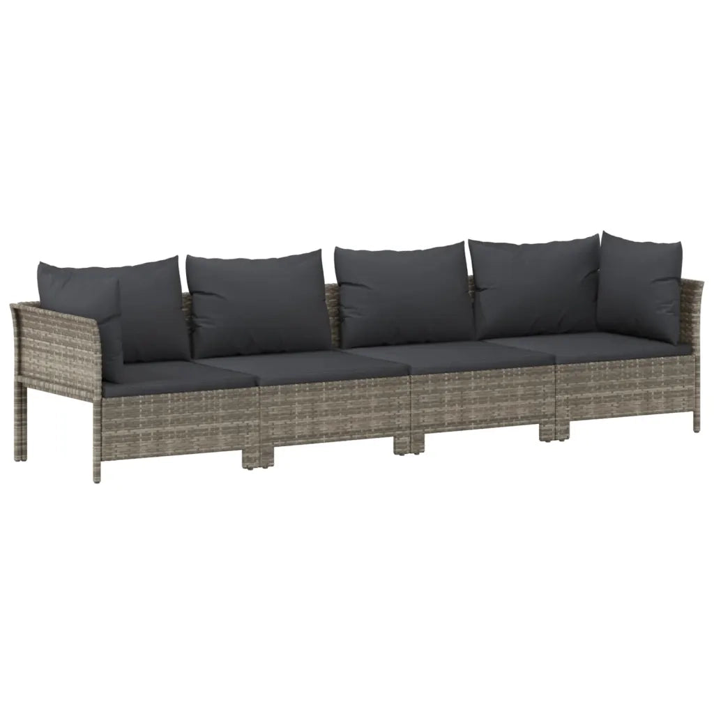 Set Divani da Giardino 8 pz con Cuscini in Polyrattan Grigio 3187303