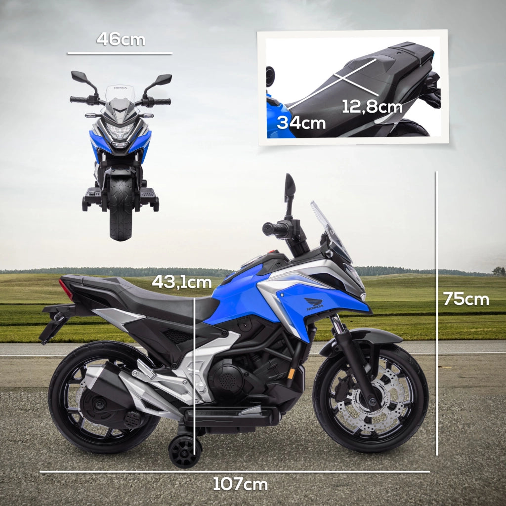 Moto elettrica per bambini ¨C Minimal ¨C blu con luci e musica