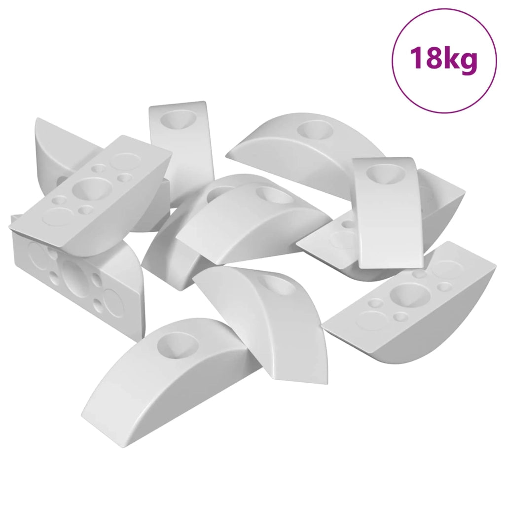 Dado a mezzaluna 18 pcs Bianco M6 Polipropilene