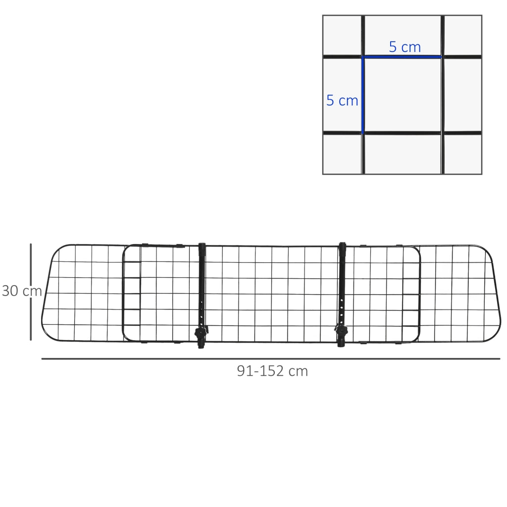 Barriera Protettiva per Cani Auto ¨C Zephmum ¨C Nero 91-152x30 cm