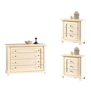 1 como' 2 comodini classico in legno colore avorio - Mobili 2G