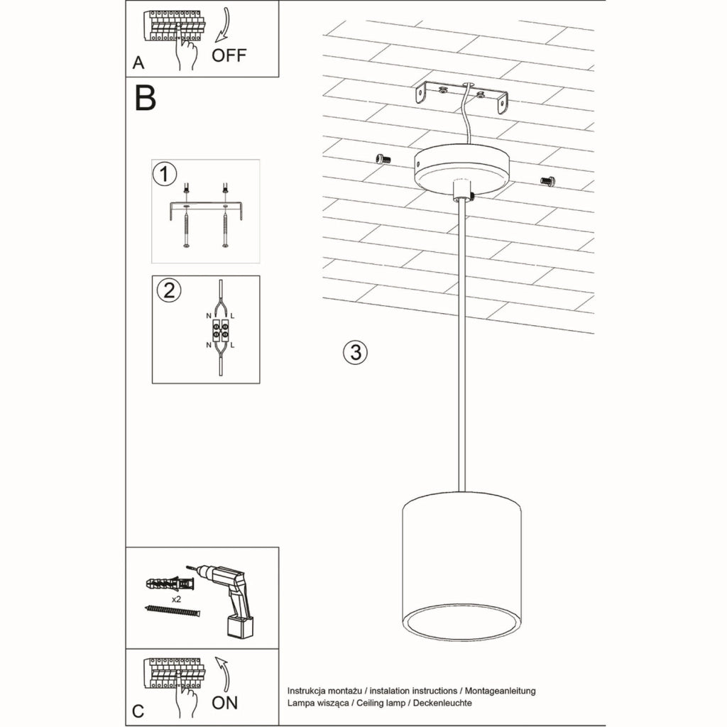 Lampada a sospensione ORBIS 1 bianco