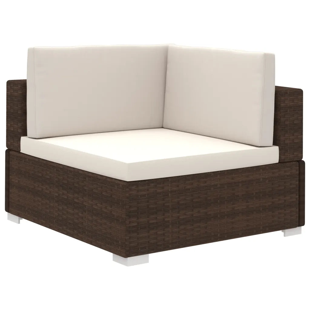 Set Divani da Giardino 12 pz con Cuscini in Polyrattan Marrone 41262