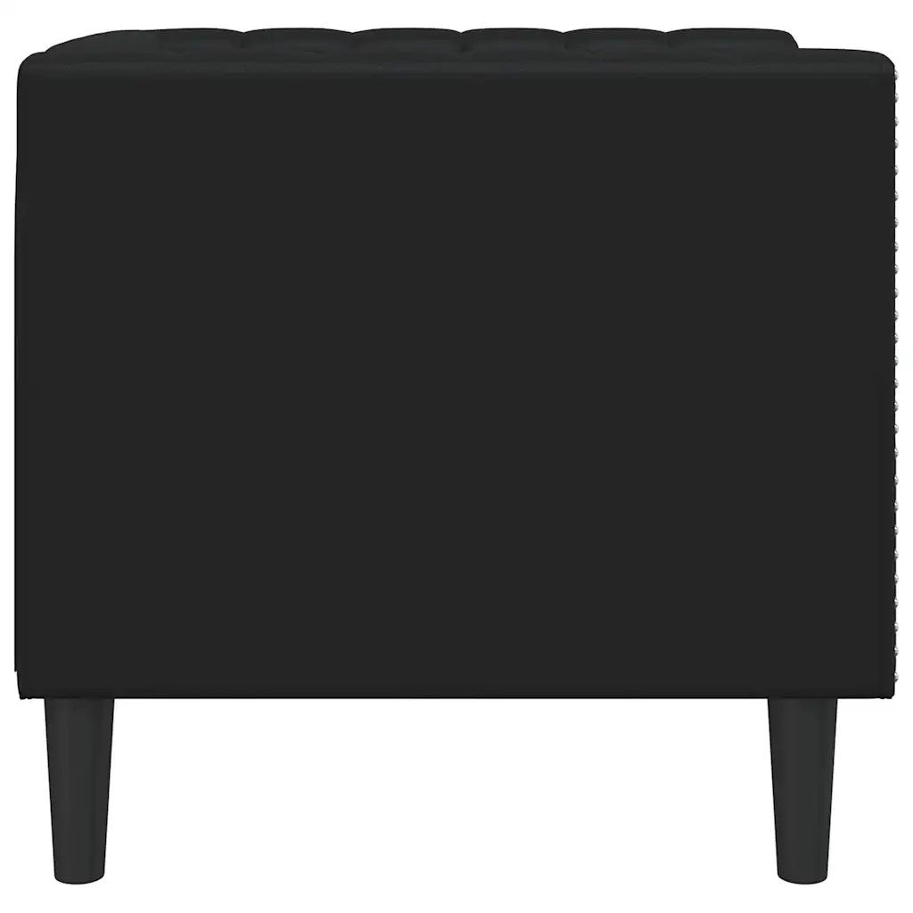 Poltrona | Sedia Relax Chesterfield Nera in Similpelle