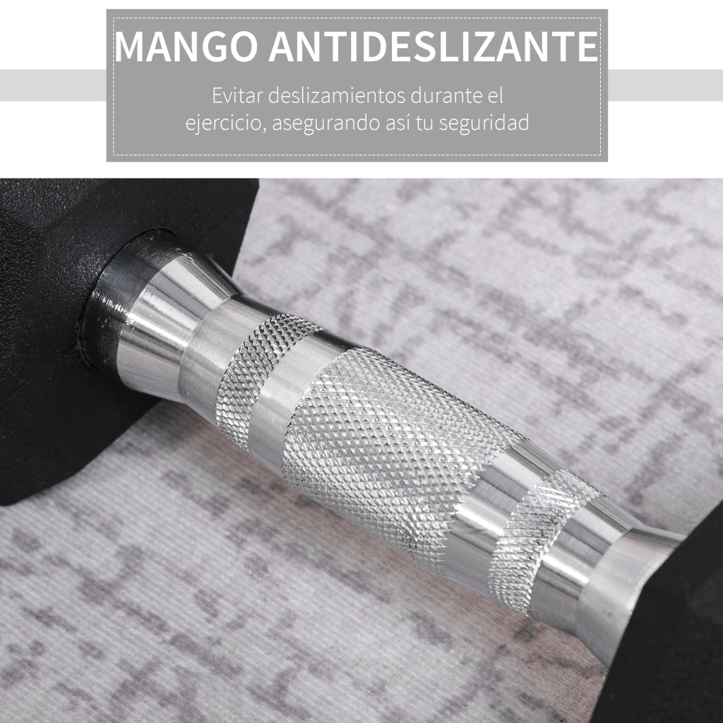Set manubri 2x4 kg con bilanciere ¨C Minimal ¨C Nero e argento