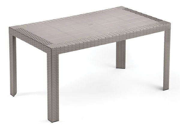 Tavolo da esterno in resina urano rettangolare 140x80 4 colori Taglia: TORTORA