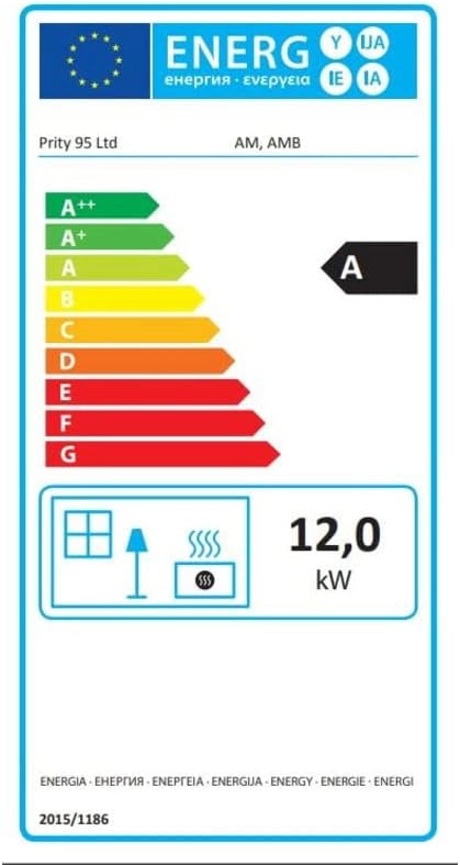 Stufa a Legna ad Angolo Modello Prity AM da 12kw