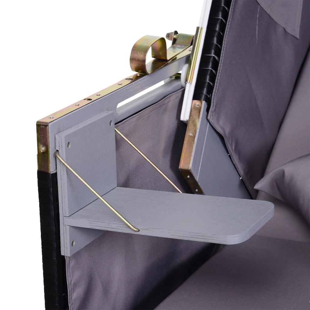 Poltrona da esterno con 2 posti e schienale regolabile ¨C Zephmum ¨C Grigio 118x79x150cm