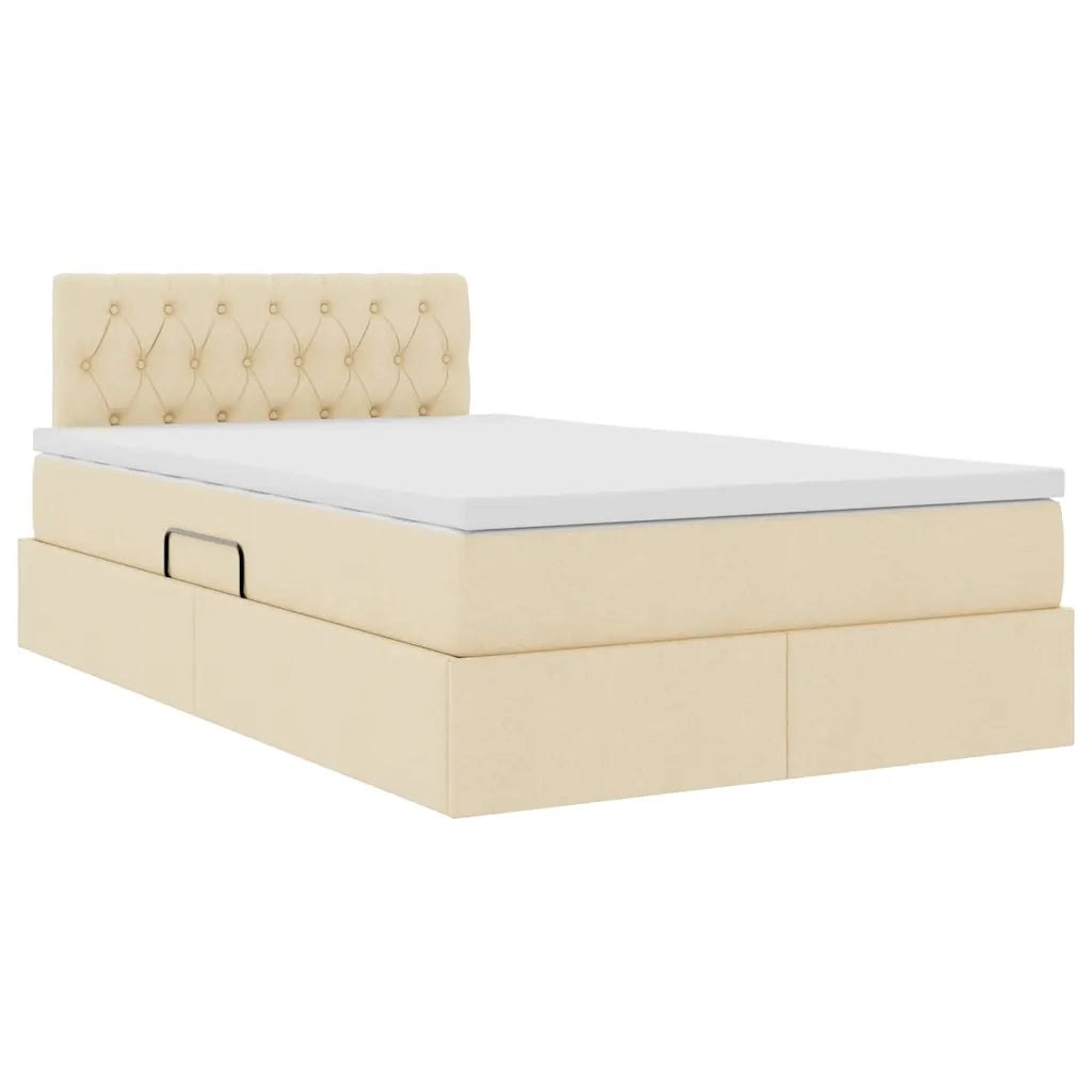 Letto con contenitore e materasso Crema 120 x 200 cm