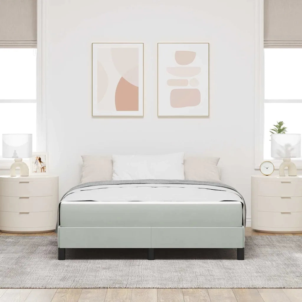 Letto a molle con materasso Grigio chiaro 140 x 190 cm Tessuto