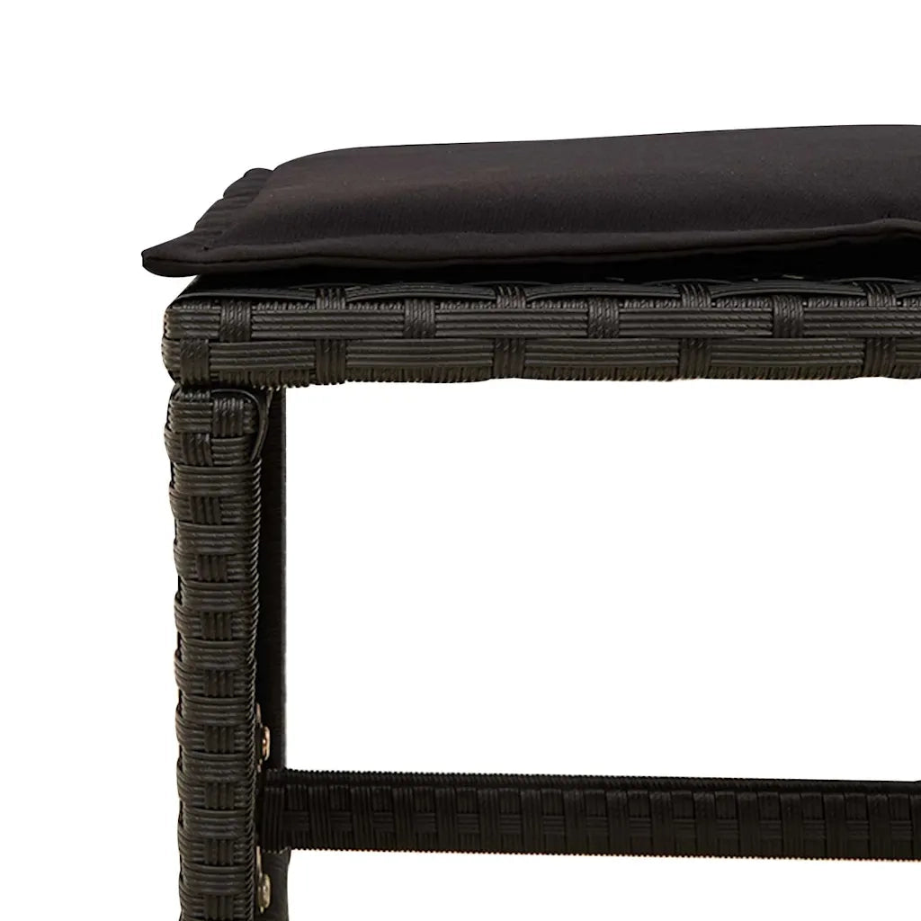 Set da Pranzo da Giardino 9 pz | Set Salotto da Giardino con Cuscini Nero in Polyrattan