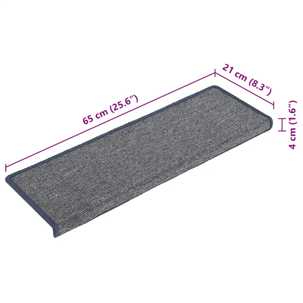 Tappetini per scale 30 pz 65x21x4 cm Grigio chiaro e blu con bordo rettangolare 3365780