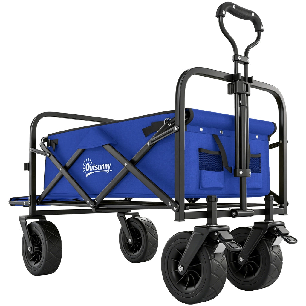 Carrello da Giardino Pieghevole ¨C Minimal ¨C Blu Scuro, 100 kg