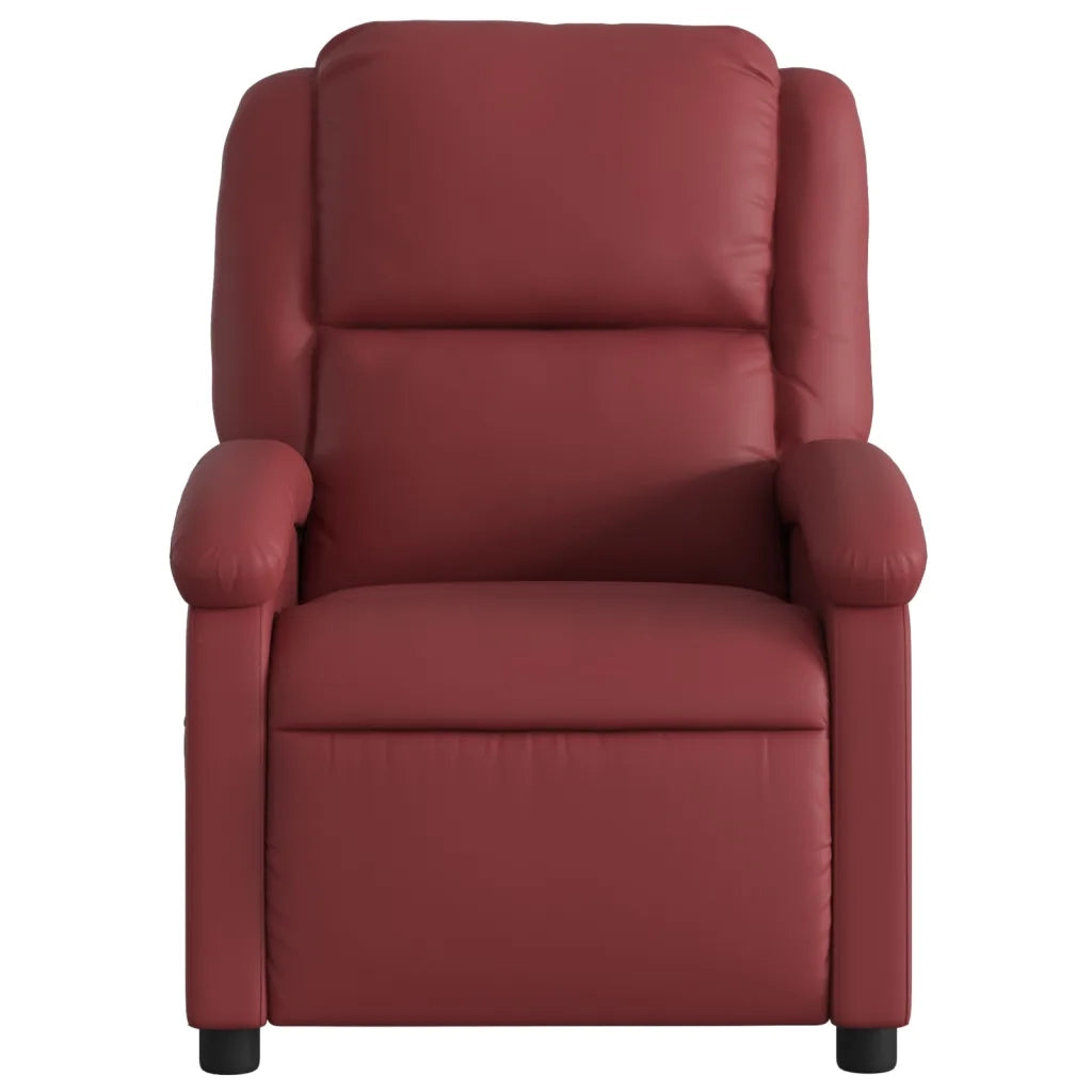 Poltrona Reclinabile Rosso Vino in Similpelle 371779