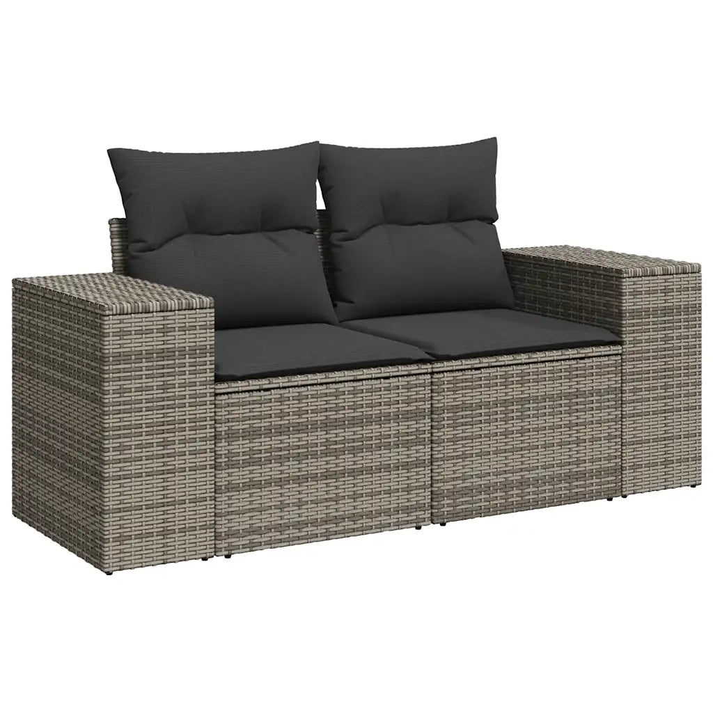 Set Divano da Giardino 9 pz con Cuscini Grigio in Polyrattan 3326771