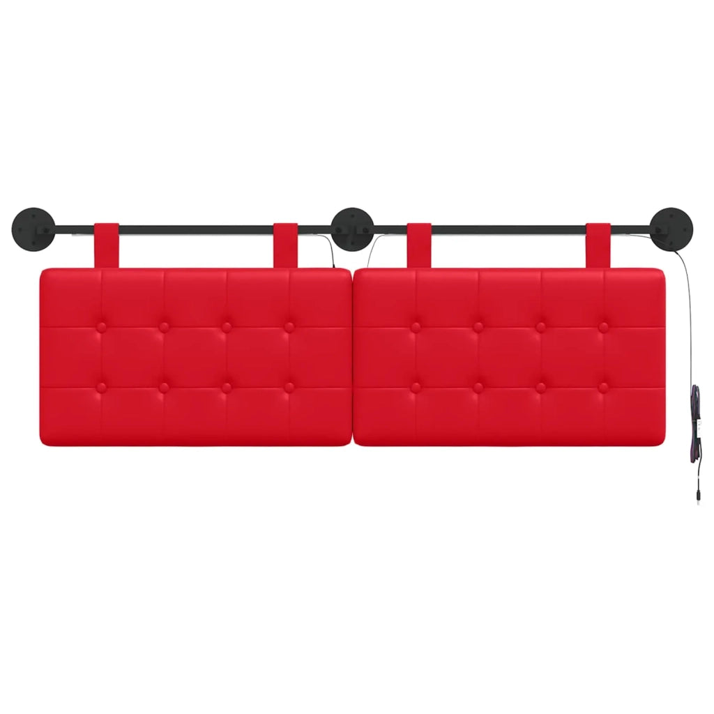 Testiera | Testata sospesa Con luce LED Rosso Similpelle