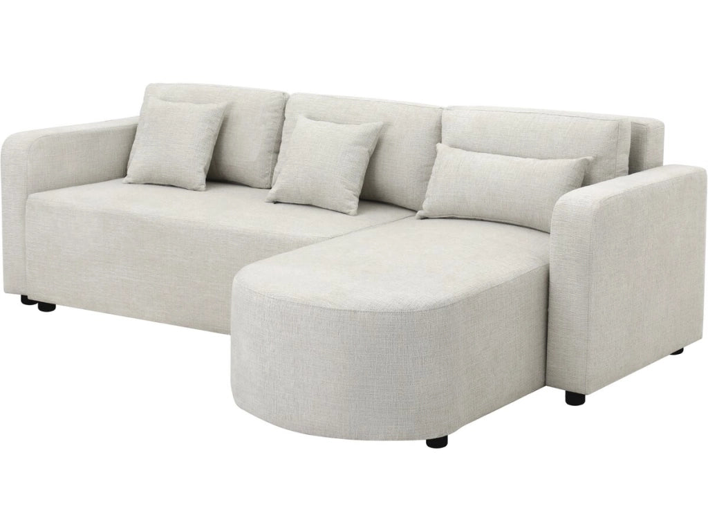 Divano angolare trasformabile/reversibile in tessuto "Charles" - 3 posti - Beige