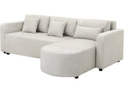 Divano angolare trasformabile/reversibile in tessuto "Charles" - 3 posti - Beige