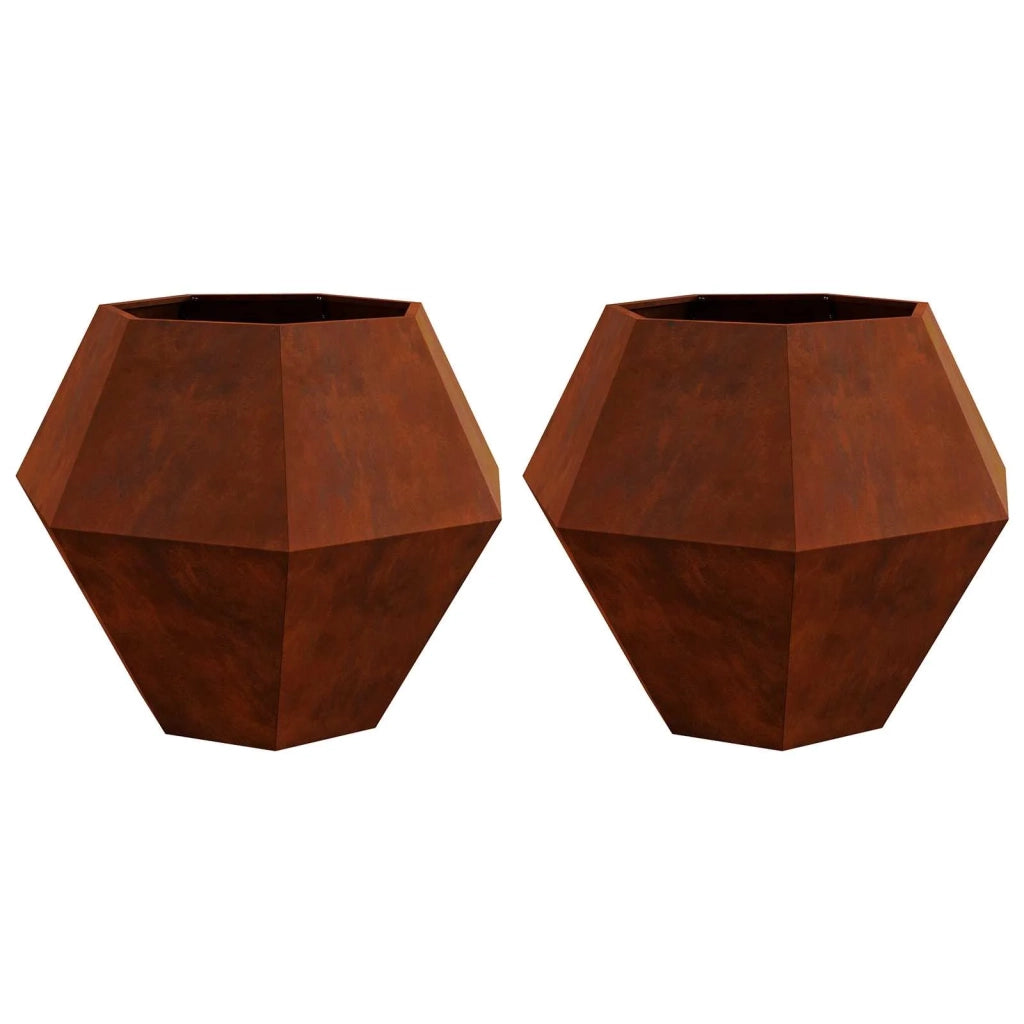 Fioriera 2 pcs Ruggine 100 x 100 x 80 cm