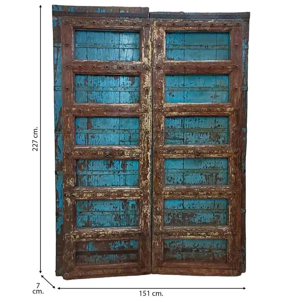 Porta in legno fatta a mano 151x7x227h cm