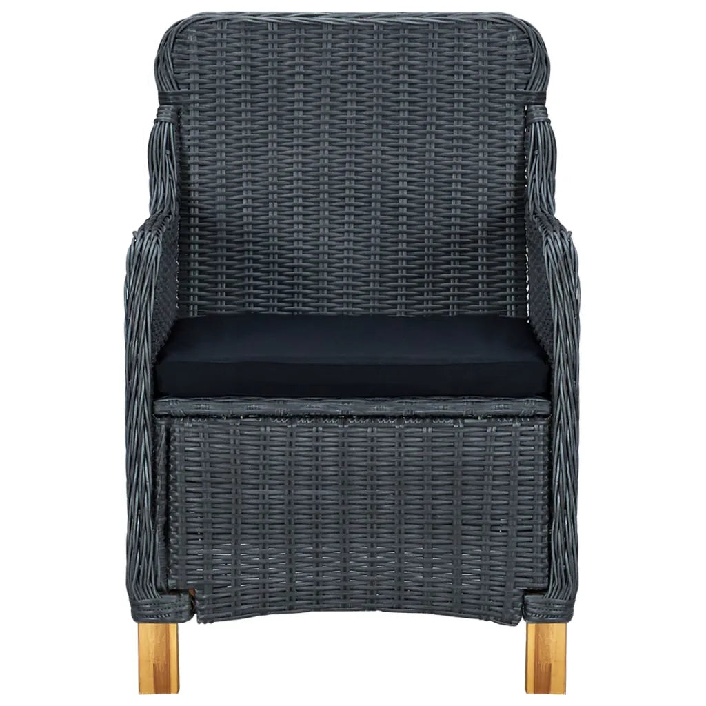 Sedie da Giardino con Cuscini 2 pz in Polyrattan Grigio Scuro 313315