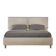 BS COM Letto matrimoniale senza rete imbottito 160x200 microfibra sabbia