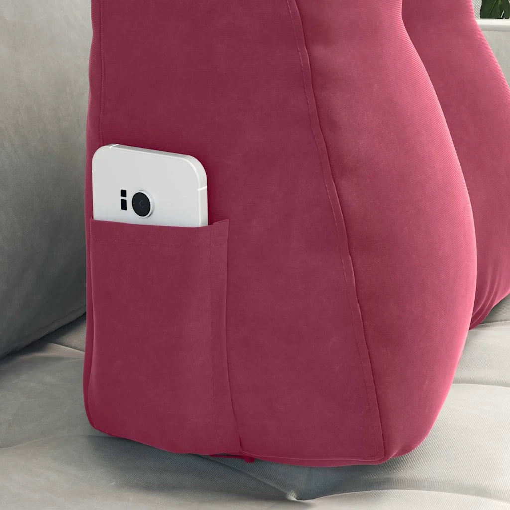 Cuscino per Schiena Rosso Vino 45 x 24 x 50 cm Velluto 42014376