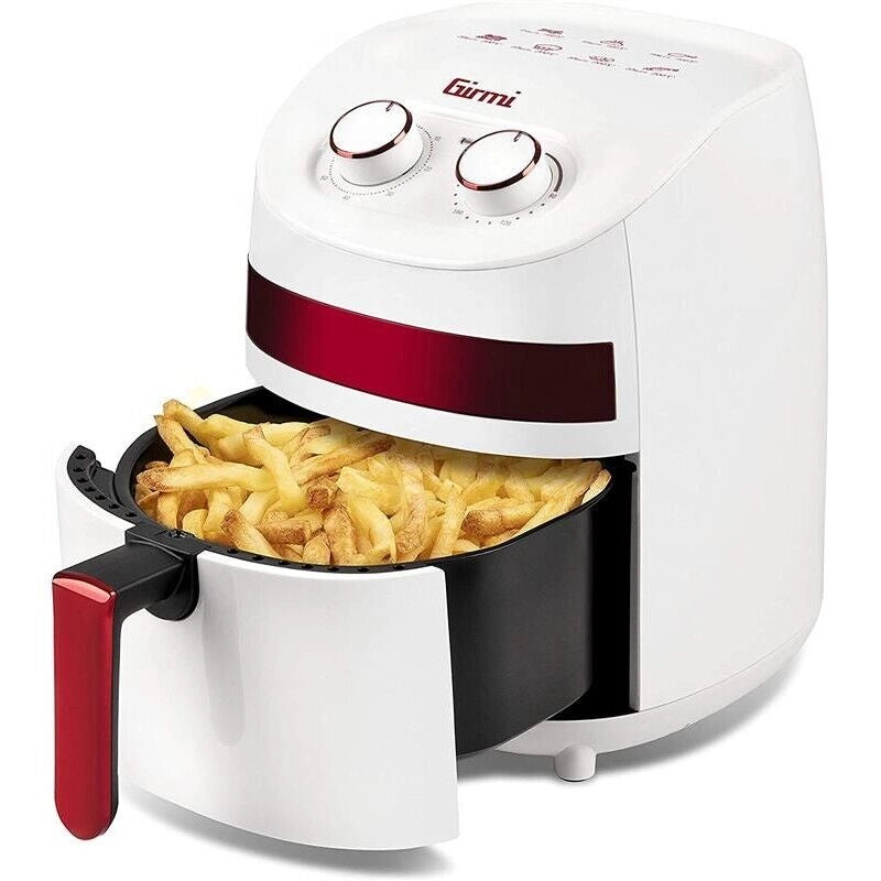 GIRMI FRIGGITRICE AD ARIA CON CAPIENZA 3,200 LT DA 1000 W COLORE BIANCO E ROSSO