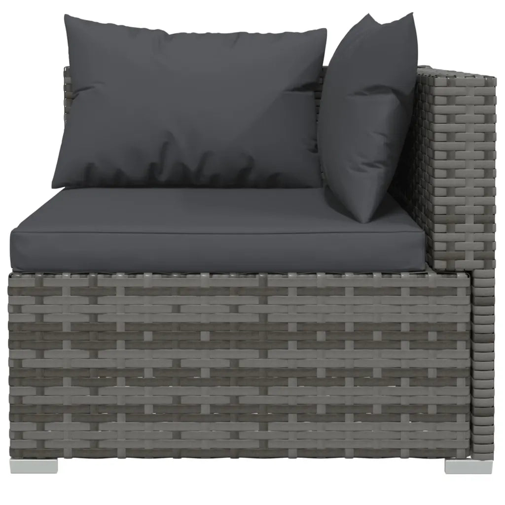 Divano a 2 Posti con Cuscini in Polyrattan Grigio 317509