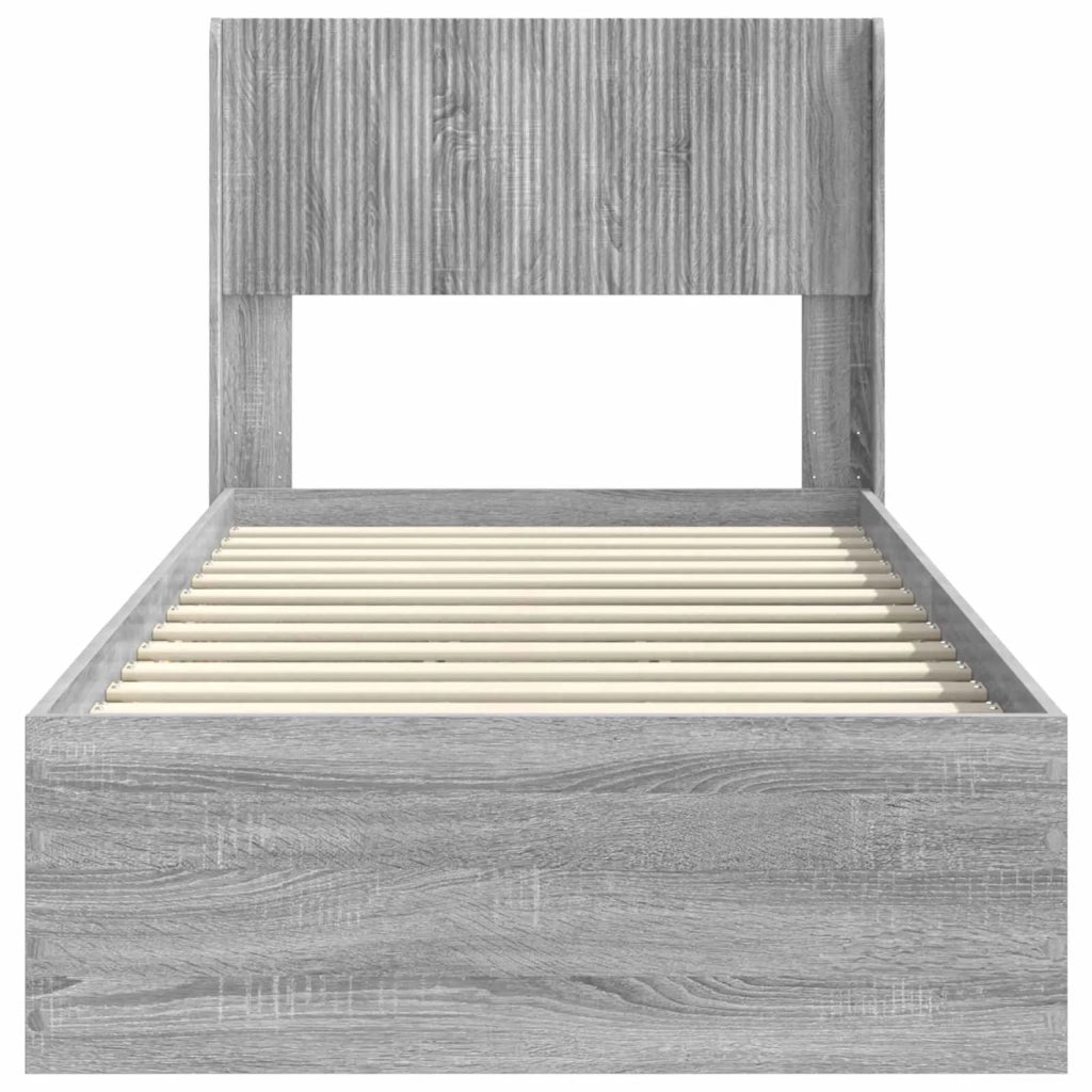 Struttura del letto con stoccaggio e testata Sonoma grigio 3414520
