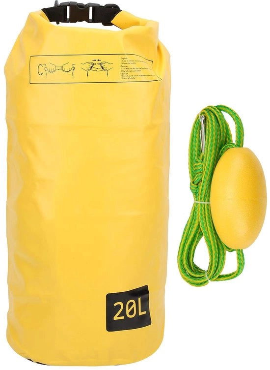 Kit di ancoraggio 2 in 1 - Sacchetto di ancoraggio - Boia regolabile - Sacchetto impermeabile per oggetti secchi - Visibile da lontano - Materiale PVC pesante - Anello di ancoraggio