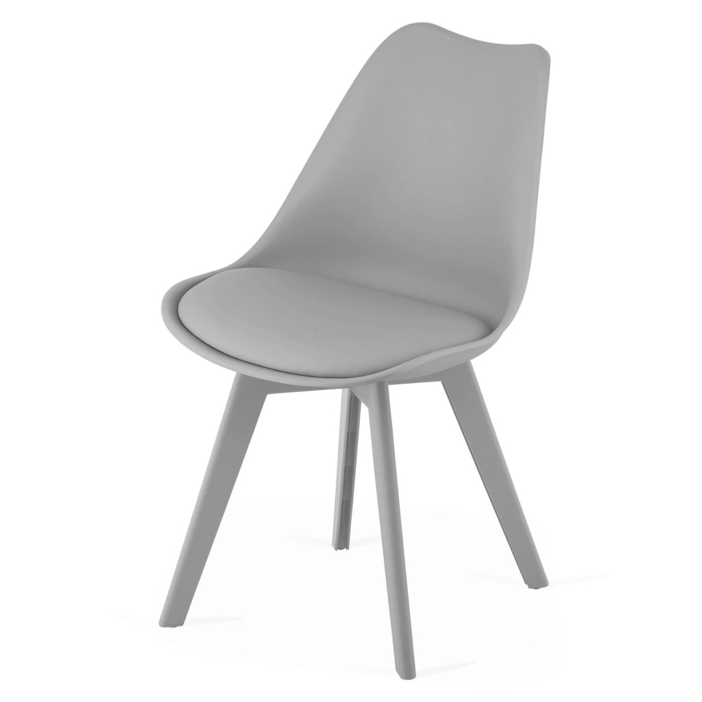 Sedia di design Mark grigia con cuscino in ecopelle