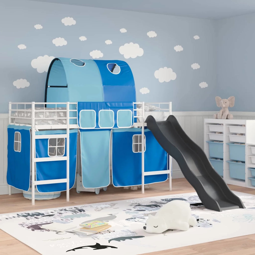 Struttura del letto loft per bambini Bianco e Blu 75 x 190 cm 42020857