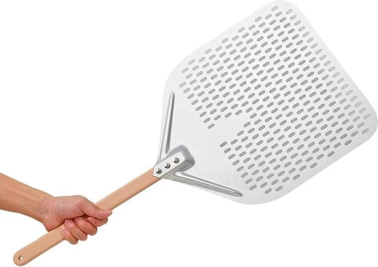 Spazzola per pizza con manico in legno e maniglia in alluminio anodizzato - 30 + 40 cm - per pane dolce