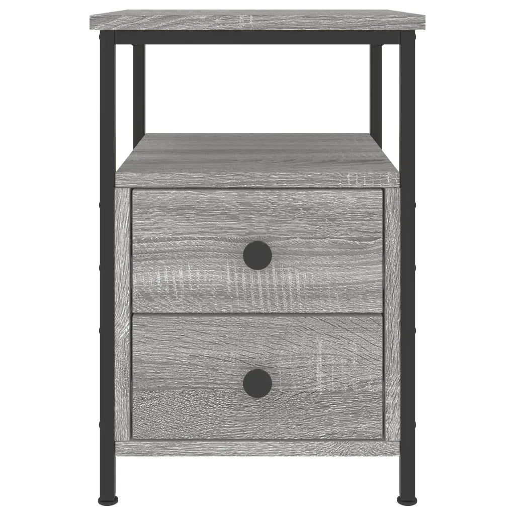 Set di 2 Comodini | Armadio da Notte | Mobiletto da notte Grigio Sonoma 34x35,5x50 cm in Legno Multistrato